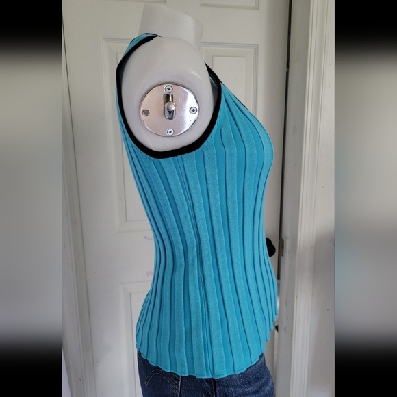 Belldini Turquoise Ribbed Tank Top - Picture 3 of 12